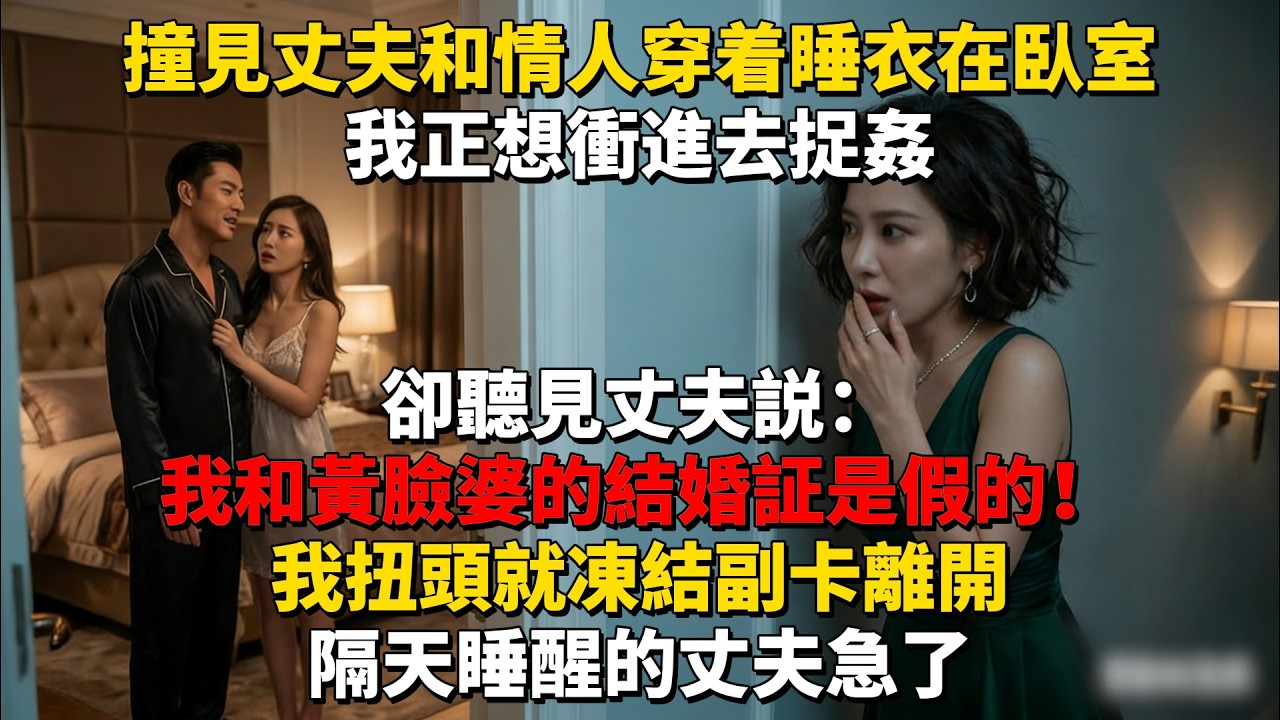 撞見丈夫和情人穿着睡衣在臥室，我正想衝進去捉姦，卻聽見丈夫説：我和黃臉婆的結婚証是假的！我扭頭就凍結副卡離開，隔天睡醒的丈夫急了#為人處世 #生活經驗 #情感故事 #故事 #小說 #戀愛 #情感