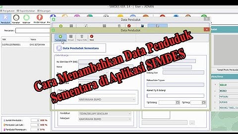 Video Tutorial Proses Tambah Data Penduduk Sementara