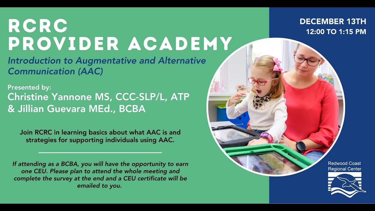 RCRC PROVIDER ACADEMY - AAC - YouTube