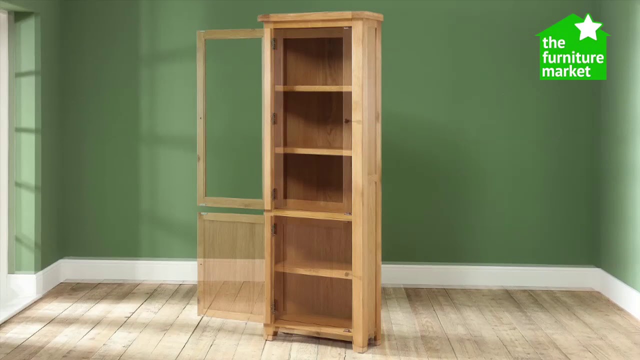 Hereford Rustic Oak Corner Display Cabinet