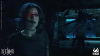 Titans Raven is mad at Jason cuz he hit her she's so mad