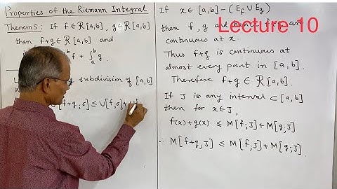 Properties of the Riemann Integral. Part- II. Lecture 10. #riemannintegral #realanalysis