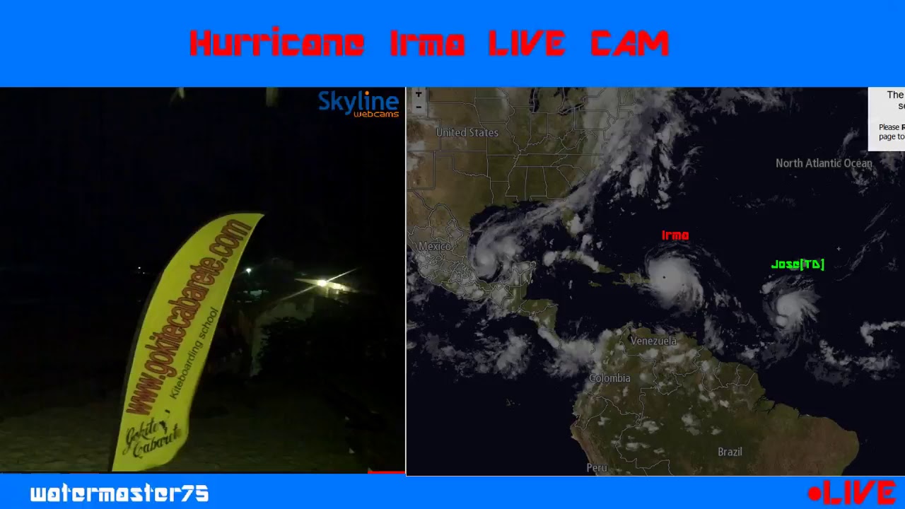 Hurricane Irma LIVE WEBCAM Kite Beach Dominican Republic