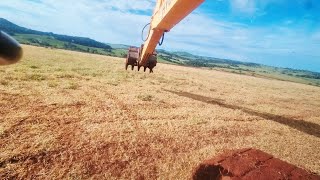 Fazendo curva de nível com escavadeira #escavadeira #agro #fazenda #maquinas 