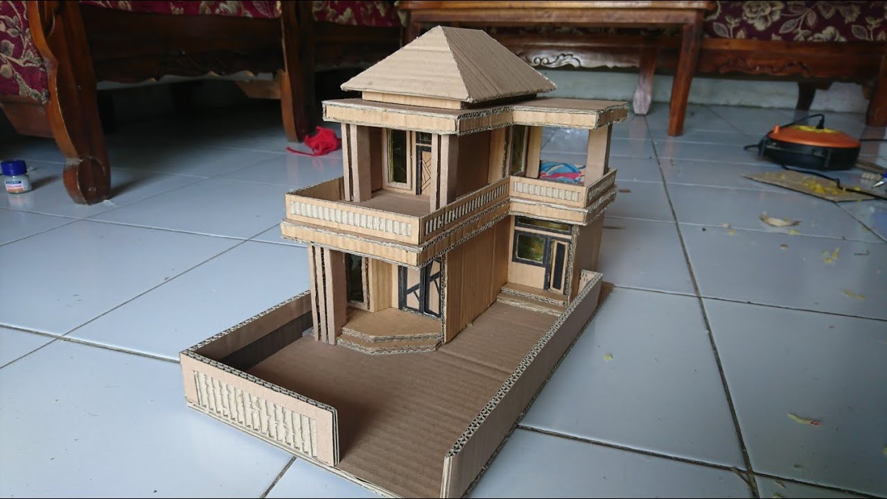 WOW Membuat Rumah Kardus Desain Menawan How TO Make Mini House From Cardboard YouTube