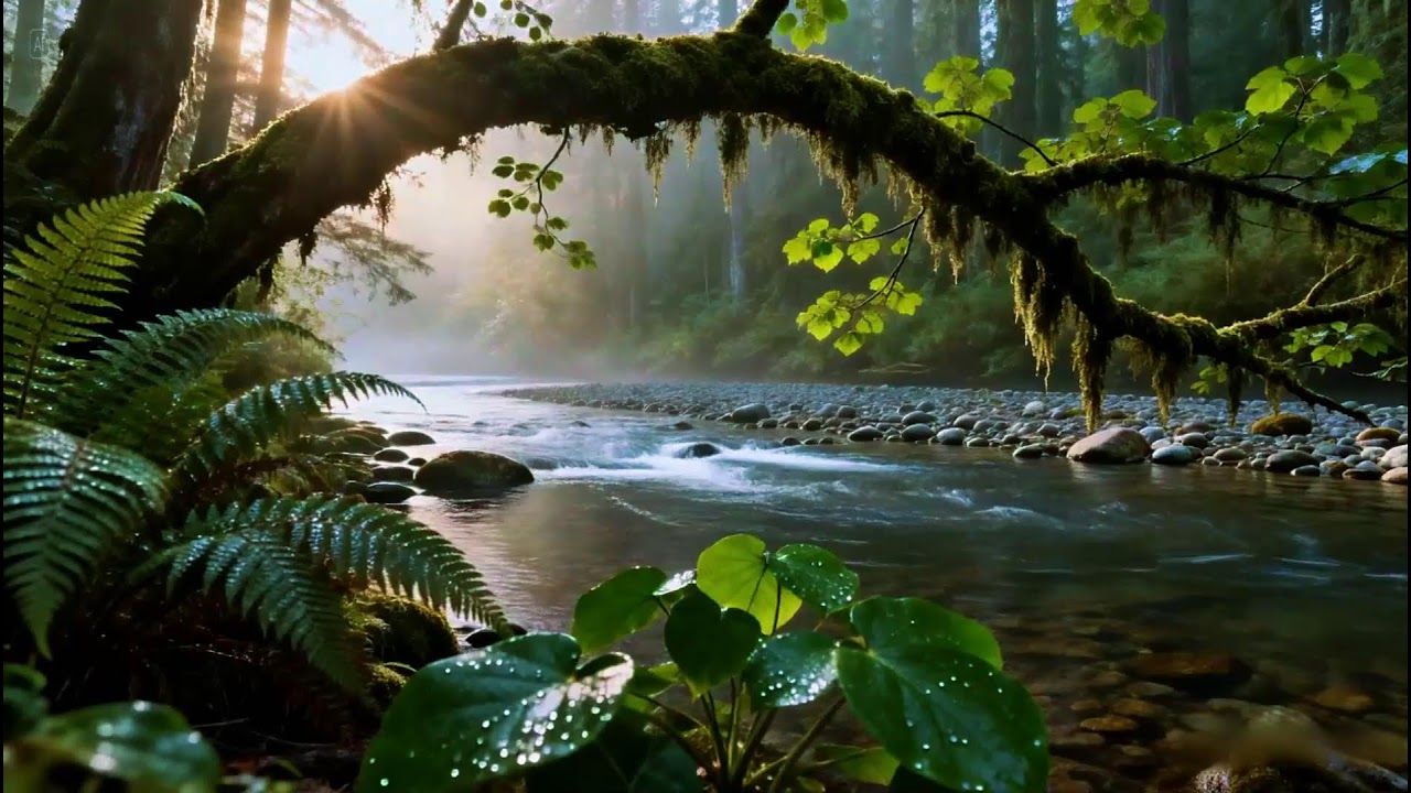 Calming Forest Ambience Birds Singing & Beautiful Stream Sounds for Peaceful Sleep,ASMR Study Focus