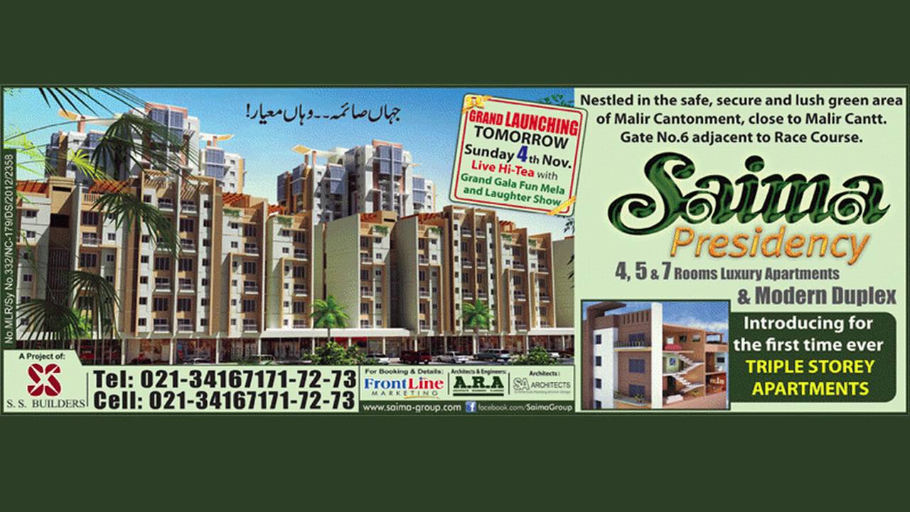 Saima Presidency Apartments Karachi You