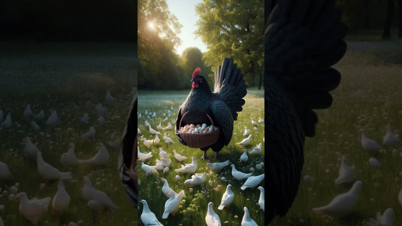 Hen stole the pigeons egg 