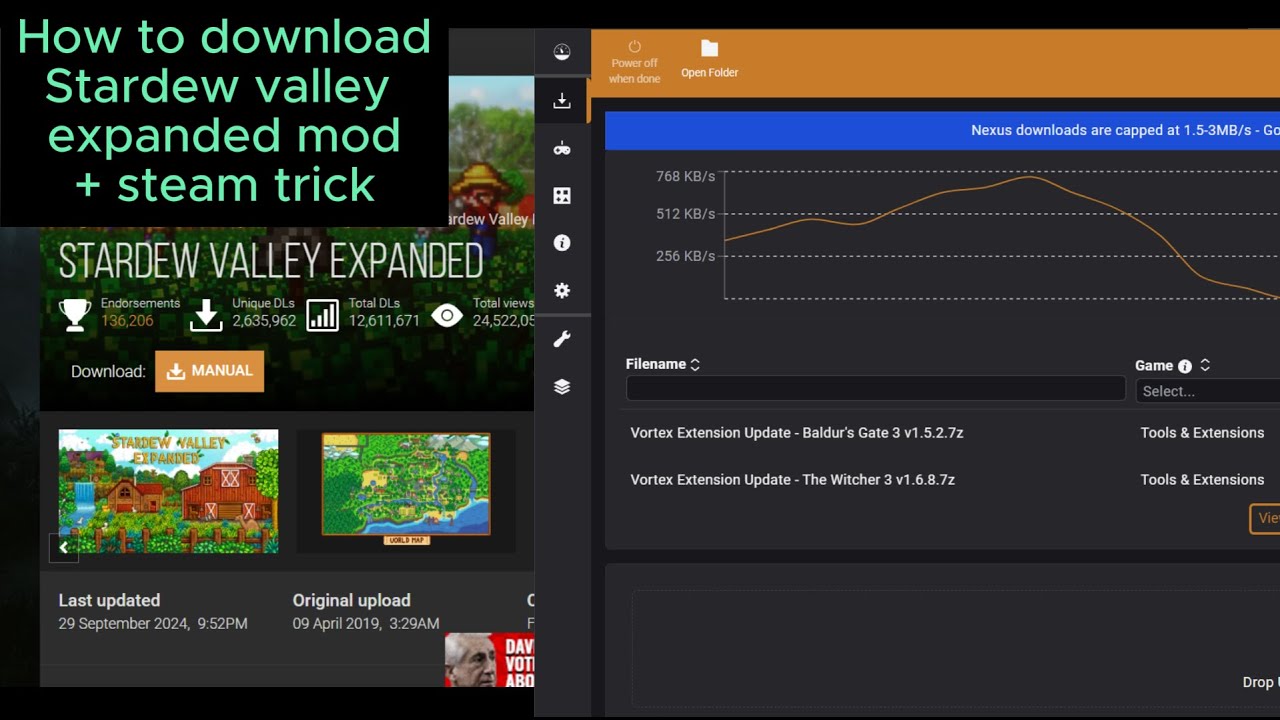 How to download Stardew Valley Expanded on Nexus mods + a Steam trick [Windows 11] - YouTube