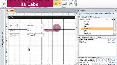 Using Access 2010 - Delete a Field from Design View