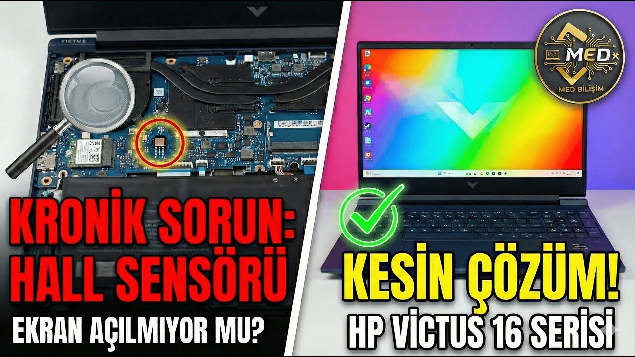 HP Victus Siyah Ekran Sorununa Kesin Çözüm! | Hall Sensörü