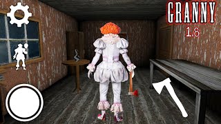 PLAYING AS PENNYWISE "THE DANCING CLOWN" & HAUNTING VICTIMS IN GRANNY VERSION 1.8 HARD MODE! screenshot 3