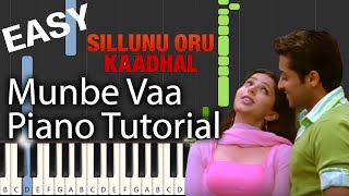 Munbe Vaa EASY Piano Tutorial Notes & MIDI | Sillunu Oru Kaadhal | Tamil Song screenshot 4
