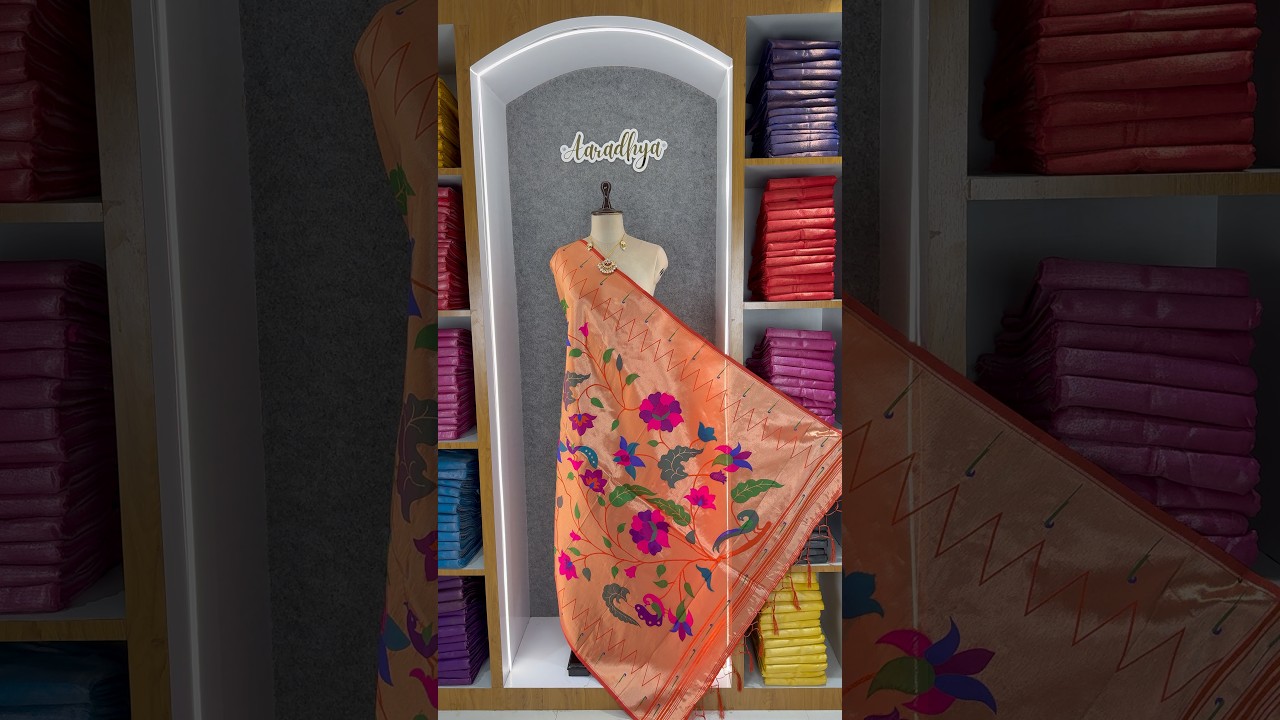 Dupatta - Pure Zari Floral Multicolor Weaving Paithani Dupatta