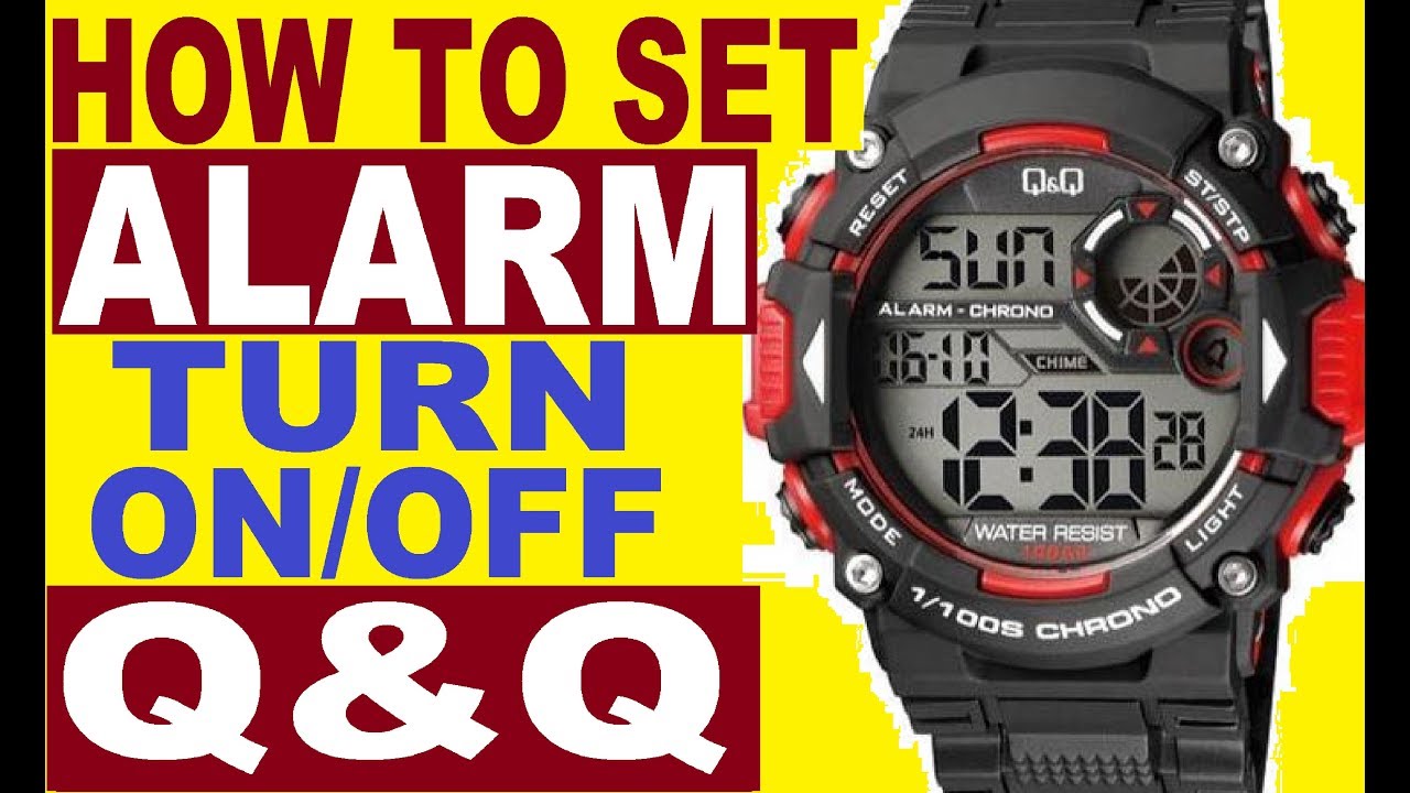 How to set alarm on Q\u0026Q watch - YouTube