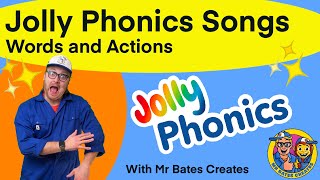 Jolly Phonics || All songs with WORDS and ACTIONS  || Mr Bates Creates screenshot 4