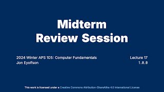Midterm Review Session Introductory C Programming for ECE at University of Toronto