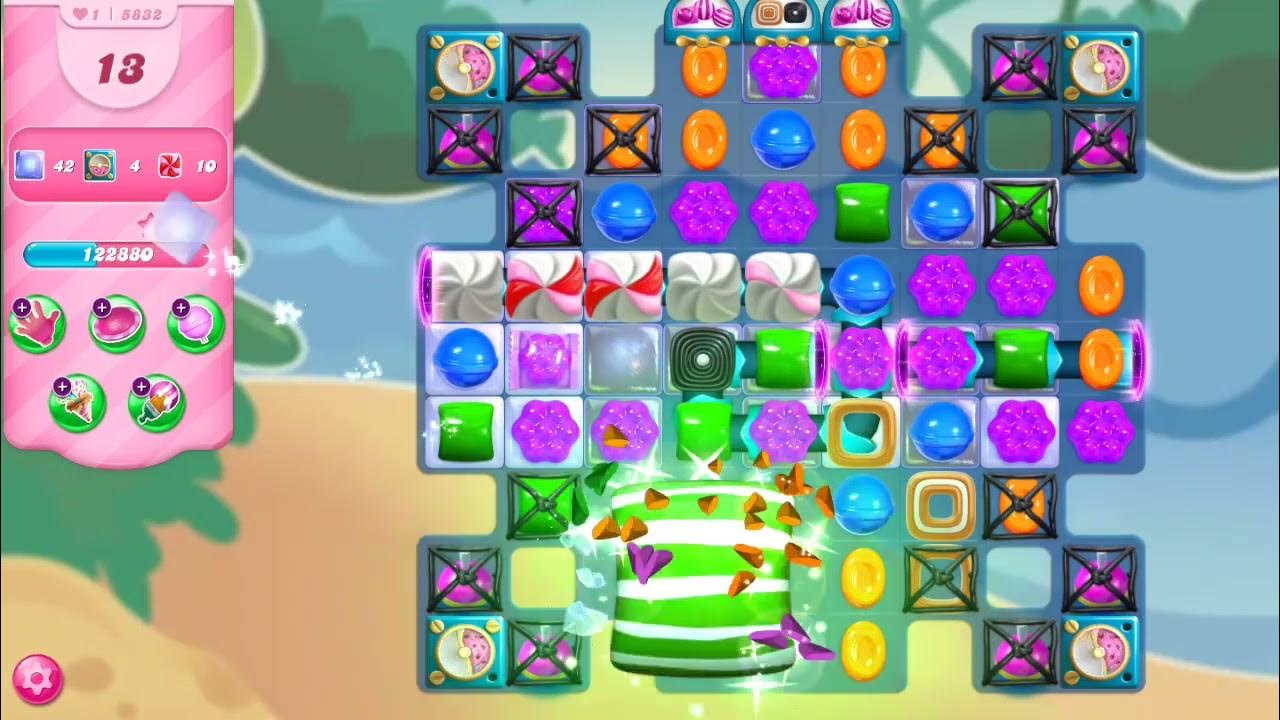 candy crush saga level 5833 clear magic mixers + jelly + multilayered