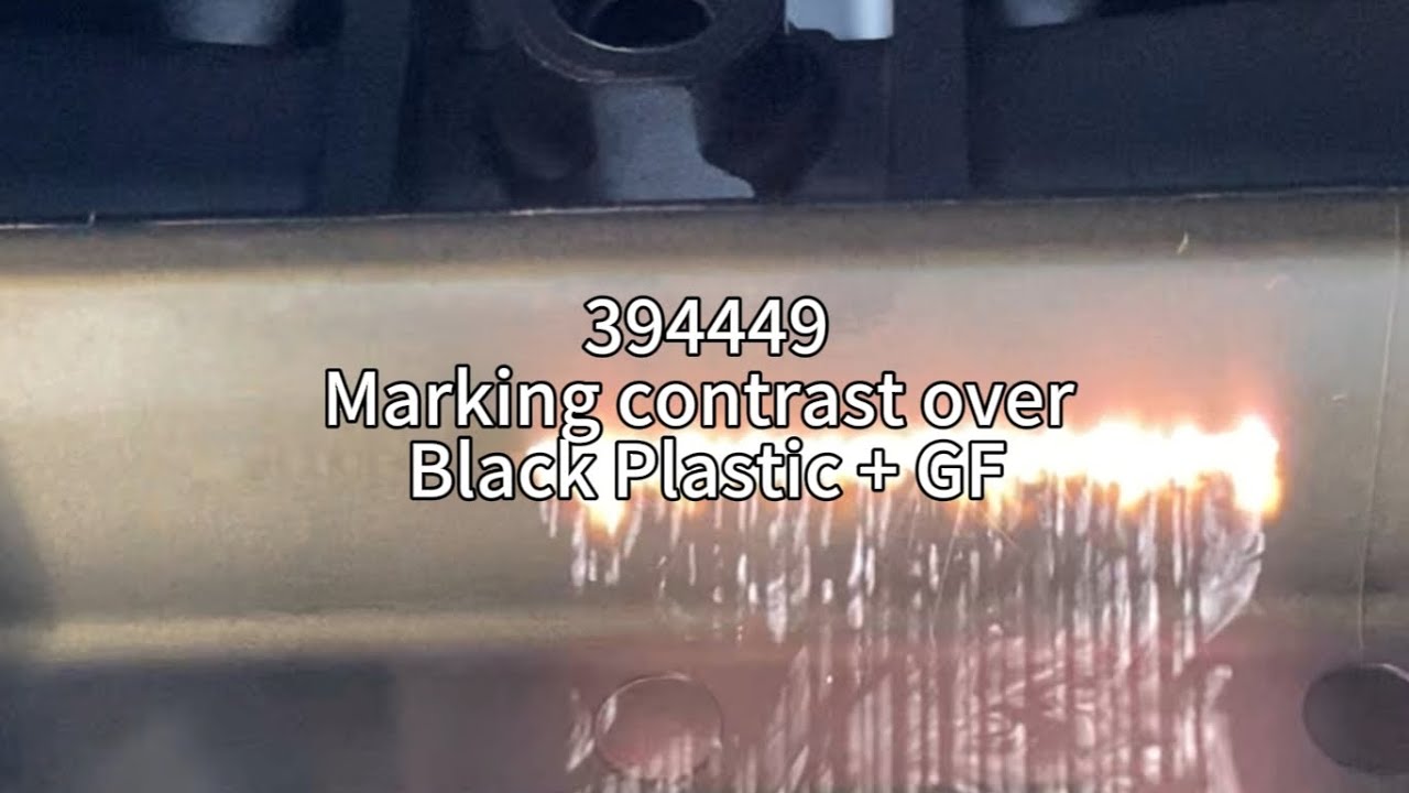 394449 Marking contrast over Black Plastic with Glass fiber 