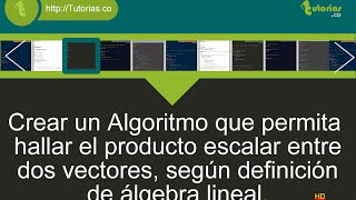 arreglos – pseudocodigo (producto escalar vectores)