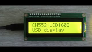 CH552 LCD 1602 USB CDC дисплей