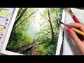 Painting a Forest with Natural Light in Watercolor