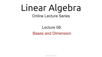 Lecture 08: Bases and Dimension