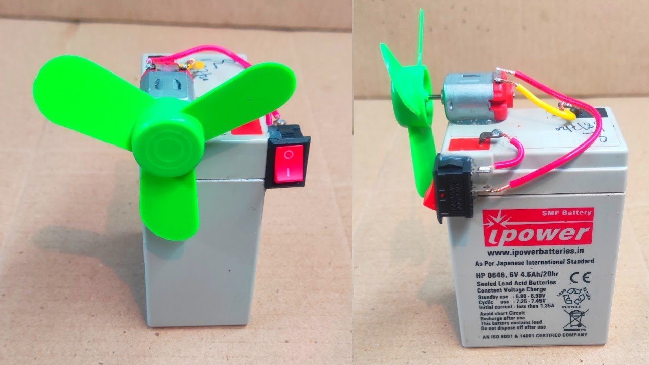 How to make a FAN with old battery🔋 fan kaise banaye DC motor se YouTube