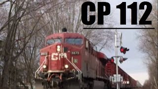 CP 8873 Leads Mixed/Stack Train through Baxter, ON (With another Mid-DPU)(CP 112)