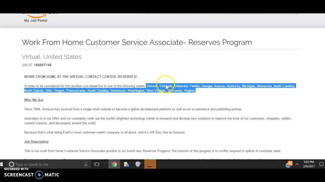 Work From Home At Amazon Customer Service Associate Amazon Reserves Youtube