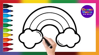 Rainbow Cloud Painting & Coloring Page Marker Pen for Kids & Toddlers | Chunnu Munnu Kids World