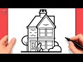 How to Draw a CUTE HOUSE for Kids || Step by Step Tutorial 
