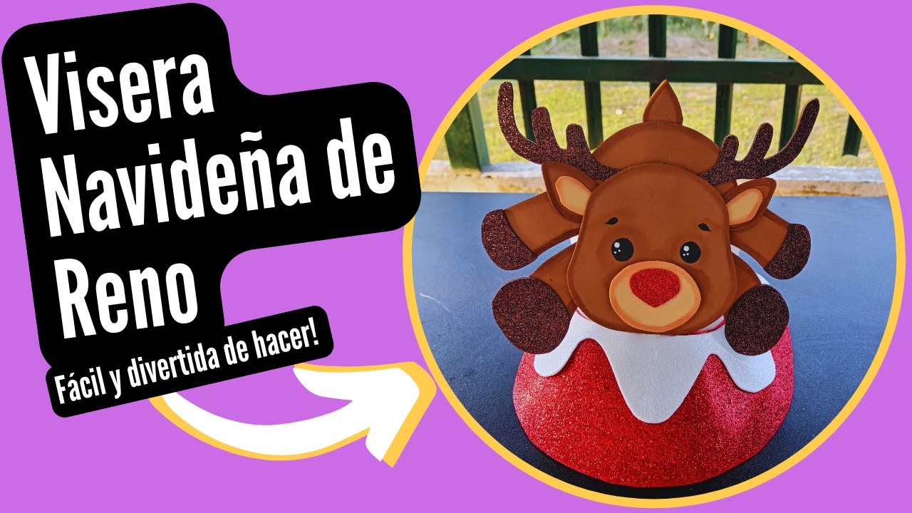 Como hacer una Visera Navideña de Reno /  Aplique Navideño con foami / Gorro Navideño 