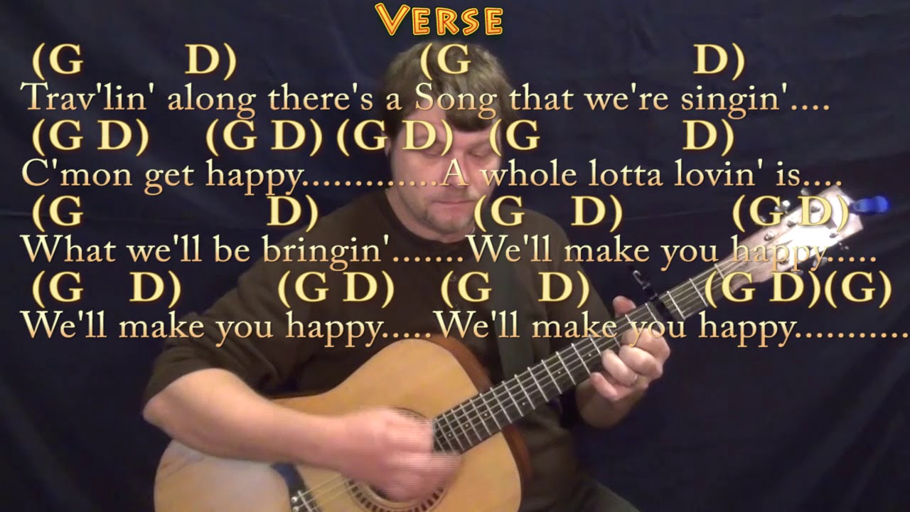 C'Mon Get Happy (The Partridge Family) Guitar Lesson Chord Chart with