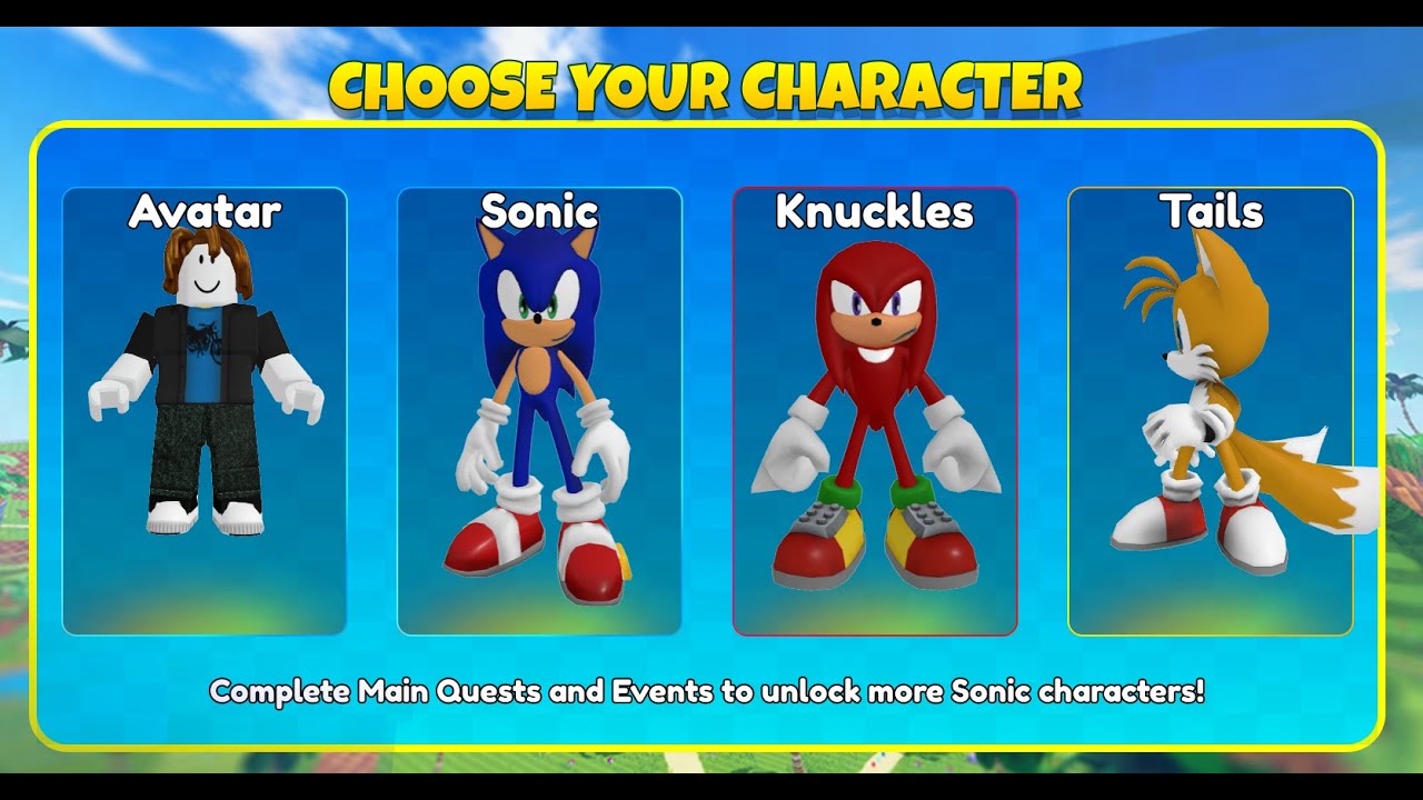 New Character select feature for new players in Sonic Speed Simulator!