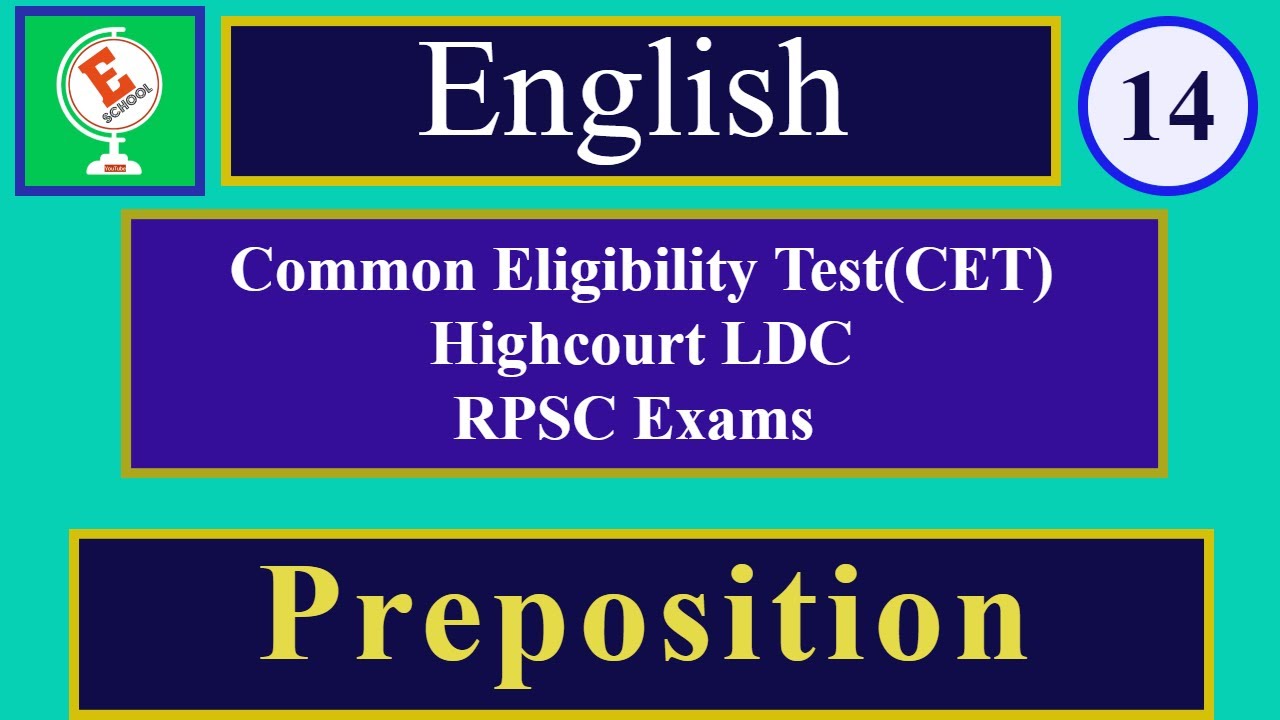Preposition for CET RPSC exams 