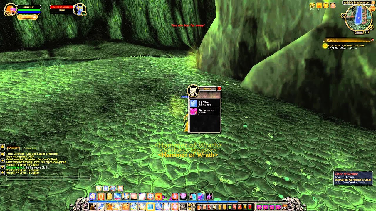 Quest 995: Divination: Gorefiend's Cloak (WoW, human, paladin) - YouTube