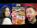 American & German Try FRENCH SNACKS & CANDY for the FIRST TIME!