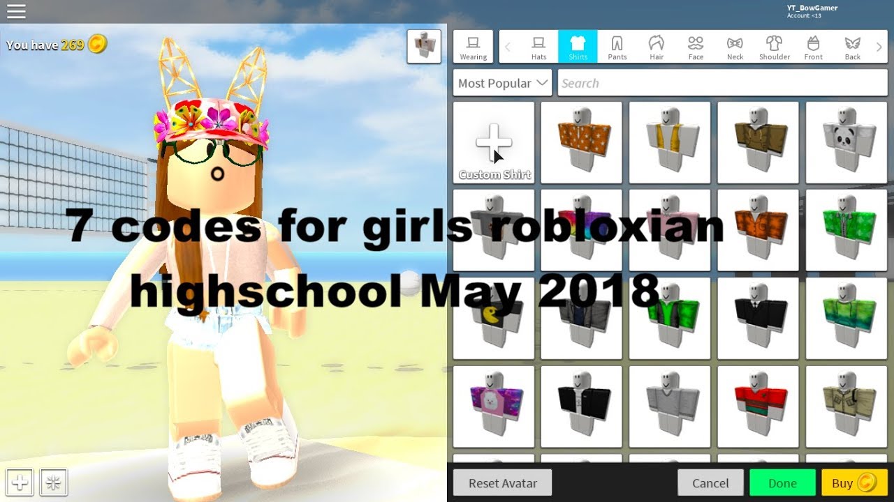 youtube roblox robloxian high school codes