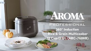 AROMA Professional 8-Cups Cooked 2Qt. 360° Induction Rice Cooker &  Multicooker 