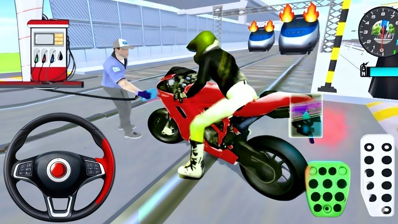New Ola Red Brand Bike Fire🔥 Bullet Train  Road 2026 - 3d Driving Class android game play || Car