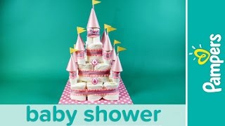 Princess Baby Shower: How to Make a Castle Diaper Cake | Pampers