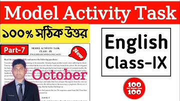 Class 9 Model Activity Task English Part 7 |October 2021|Model Activity Task Class 9 English Part 7