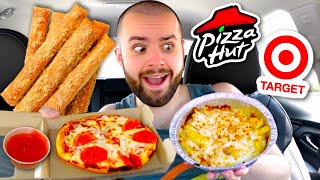 Trying the Pizza Hut inside of Target lol MUKBANG! Pasta, Pizza + Breadsticks! REVIEW!