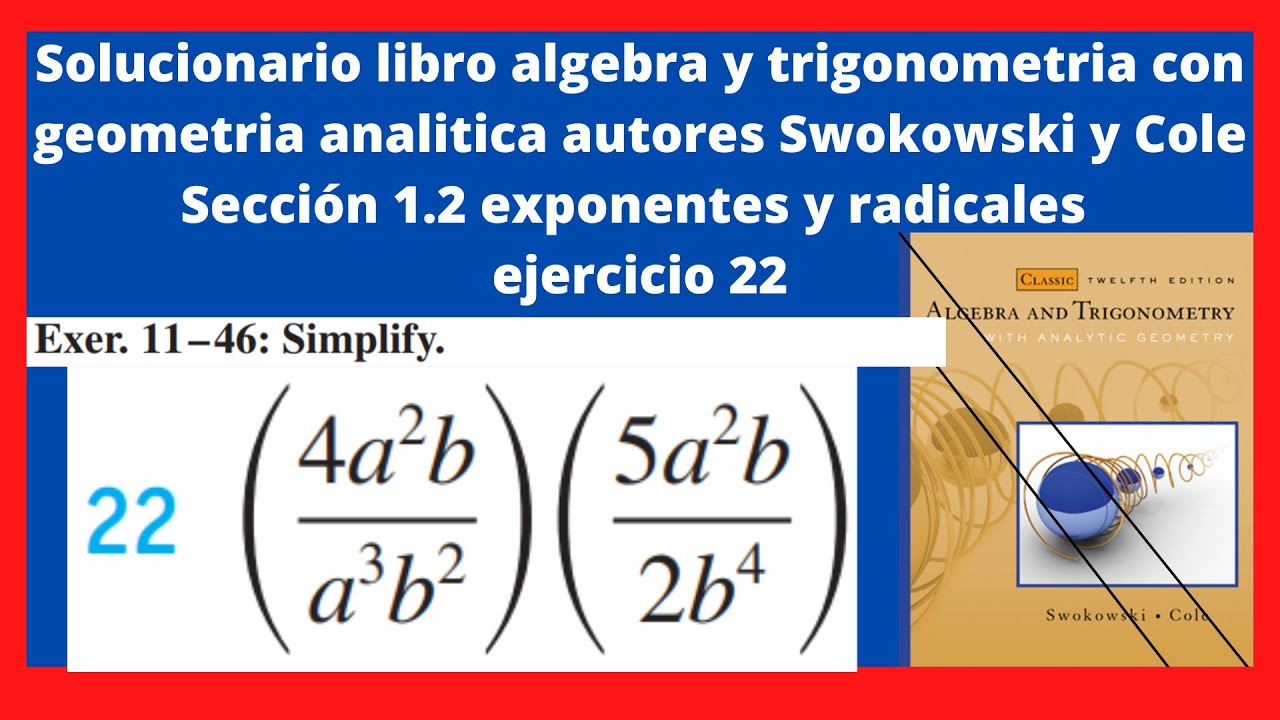 Ejercicio 22 seccion 1.2 resuelto libro algebra y trigonometria con