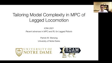 Patrick Wensing (University of Notre Dame): Tailoring model complexity in MPC of legged locomotion