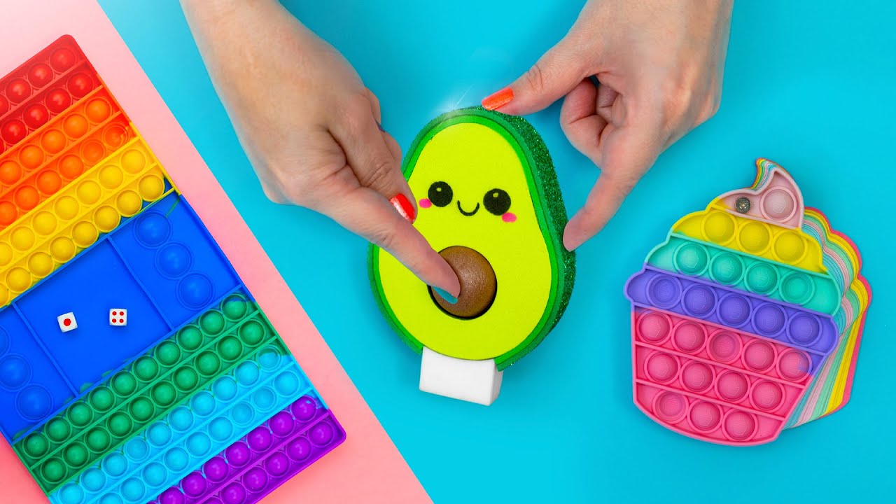 Ideias com Pop it 💜 Fidget Toy no DIY 💛 Material Escolar Super fofinho 💙 Borracha, Caderno e Estojo