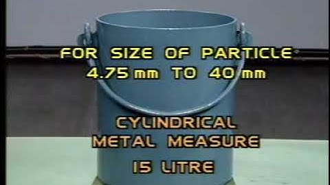 Determination of Bulk Density and Voids of Aggregates by Dr. Hemant Sood, NITTTR Chandigarh.