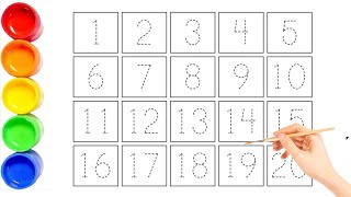 Learn Counting 1 to 20 | Number Tracing for Kids | Preschool Learning with Colors | epi 6