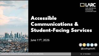 Accessible Communications & Student-Facing Services